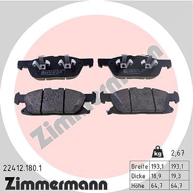 Zimmermann Bremsbeläge vorne (Satz) [Hersteller-Nr. 22412.180.1] für Ford Usa, Ford
