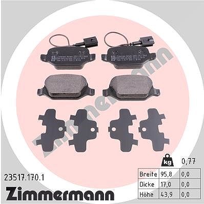 Zimmermann Bremsbelagsatz, Scheibenbremse [Hersteller-Nr. 23517.170.1] für Alfa Romeo