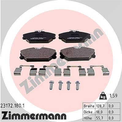 Zimmermann Bremsbeläge vorne (Satz) [Hersteller-Nr. 23172.180.1] für Renault