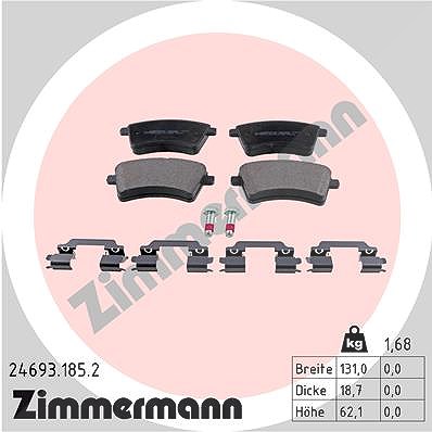 Zimmermann Bremsbelagsatz, Scheibenbremse [Hersteller-Nr. 24693.185.2] für Renault