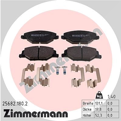 Zimmermann Bremsbelagsatz, Scheibenbremse [Hersteller-Nr. 25682.180.2] für VW, Skoda