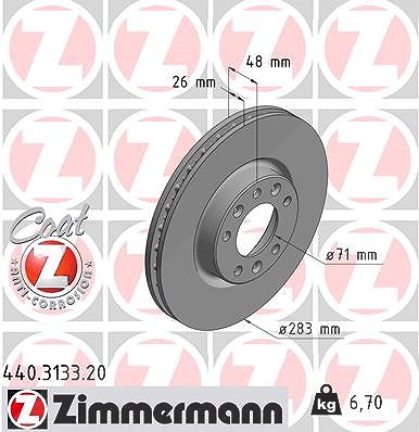 Zimmermann Bremsscheibe [Hersteller-Nr. 440.3133.20] für Opel, Peugeot, Vauxhall
