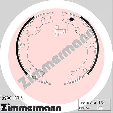 Zimmermann Bremsbackensatz, Feststellbremse [Hersteller-Nr. 10990.157.4] für Subaru