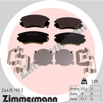 Zimmermann Bremsbelagsatz, Scheibenbremse [Hersteller-Nr. 24415.190.2] für Opel, Chevrolet, Vauxhall, Saab