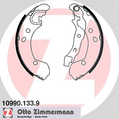 Zimmermann Bremsbackensatz [Hersteller-Nr. 10990.133.9] für Nissan, Renault