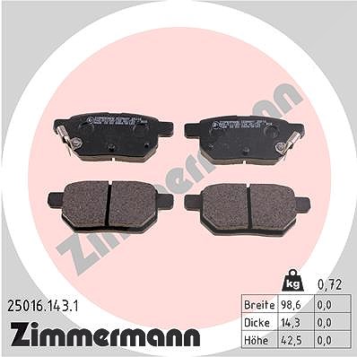 Zimmermann Bremsbelagsatz, Scheibenbremse [Hersteller-Nr. 25016.143.1] für Toyota
