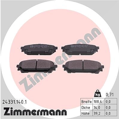 Zimmermann Bremsbelagsatz, Scheibenbremse [Hersteller-Nr. 24331.140.1] für Subaru