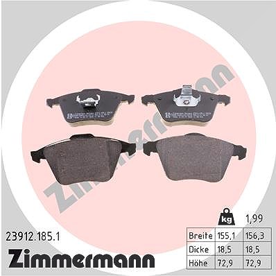 Zimmermann Bremsbelagsatz vorne [Hersteller-Nr. 23912.185.1] für Opel, Mazda, Ford, Vauxhall, Volvo