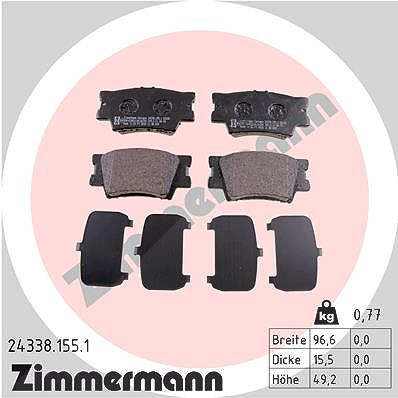 Zimmermann Bremsbelagsatz, Scheibenbremse [Hersteller-Nr. 24338.155.1] für Toyota, Lexus