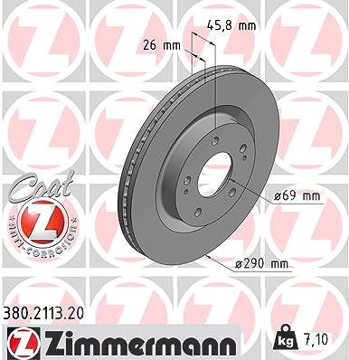 Zimmermann Bremsscheibe [Hersteller-Nr. 380.2113.20] für Mitsubishi