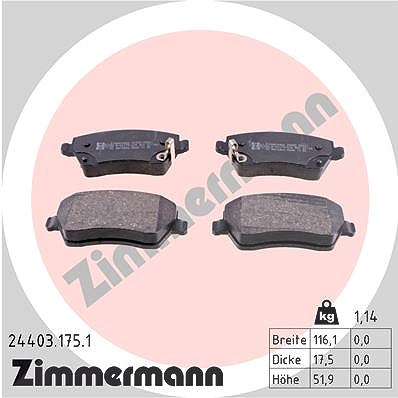 Zimmermann Bremsbelagsatz, Scheibenbremse [Hersteller-Nr. 24403.175.1] für Nissan