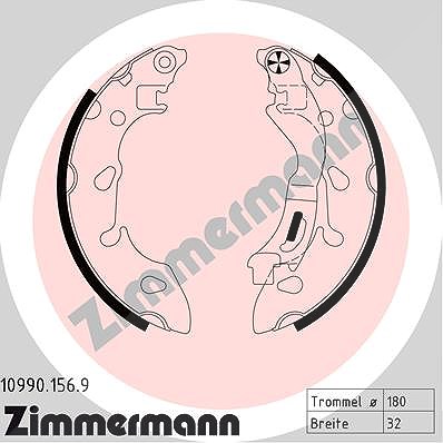 Zimmermann Bremsbackensatz [Hersteller-Nr. 10990.156.9] für Fiat, Ford