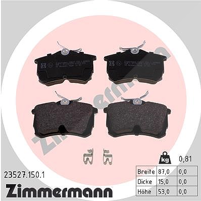 Zimmermann Bremsbelagsatz, Scheibenbremse [Hersteller-Nr. 23527.150.1] für Honda