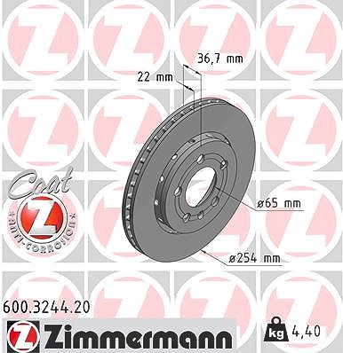 Zimmermann Bremsscheibe [Hersteller-Nr. 600.3244.20] für VW