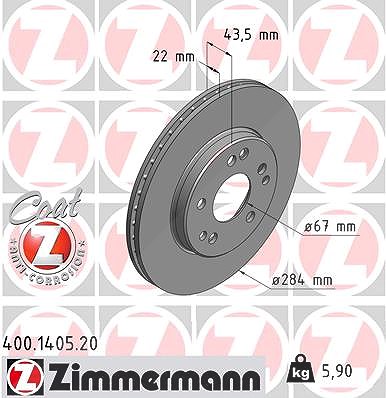 Zimmermann Bremsscheibe [Hersteller-Nr. 400.1405.20] für Mercedes-Benz