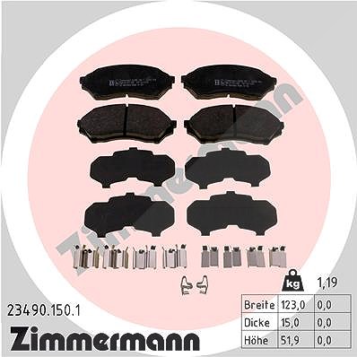 Zimmermann Bremsbelagsatz, Scheibenbremse [Hersteller-Nr. 23490.150.1] für Mazda
