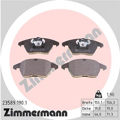 Zimmermann Bremsbelagsatz, Scheibenbremse [Hersteller-Nr. 23589.190.1] für Audi, Peugeot, VW, Citroën, Seat