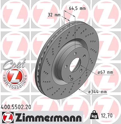 Zimmermann Bremsscheibe [Hersteller-Nr. 400.5502.20] für Mercedes-Benz