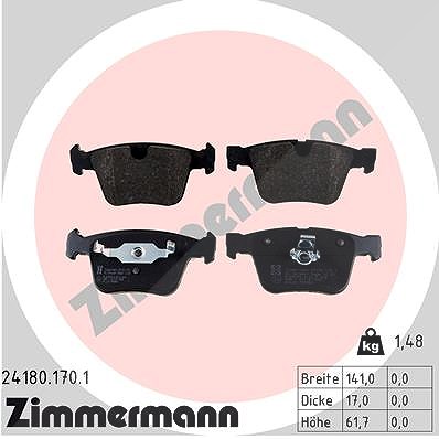 Zimmermann Bremsbelagsatz, Scheibenbremse [Hersteller-Nr. 24180.170.1] für Mercedes-Benz