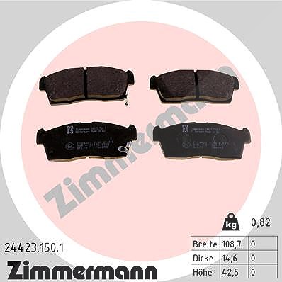 Zimmermann Bremsbelagsatz, Scheibenbremse [Hersteller-Nr. 24423.150.1] für Peugeot, Citroën, Mitsubishi, Suzuki