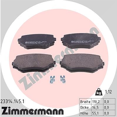 Zimmermann Bremsbelagsatz, Scheibenbremse [Hersteller-Nr. 23314.145.1] für Suzuki