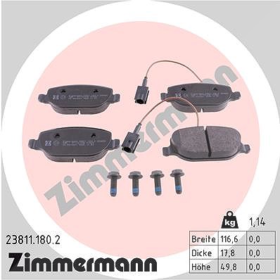 Zimmermann Bremsbelagsatz, Scheibenbremse [Hersteller-Nr. 23811.180.2] für Alfa Romeo