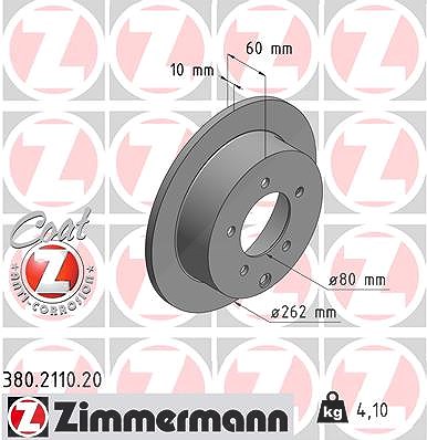 Zimmermann Bremsscheibe [Hersteller-Nr. 380.2110.20] für Mitsubishi