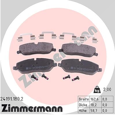 Zimmermann Bremsbeläge vorne (Satz) [Hersteller-Nr. 24191.180.2] für Land Rover