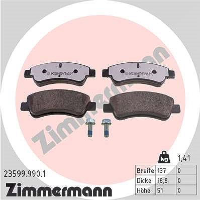 Zimmermann Bremsbelagsatz, Scheibenbremse [Hersteller-Nr. 23599.990.1] für Vauxhall, Opel, Citroën, Peugeot