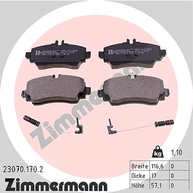 Zimmermann Bremsbelagsatz, Scheibenbremse [Hersteller-Nr. 23070.170.2] für Mercedes-Benz