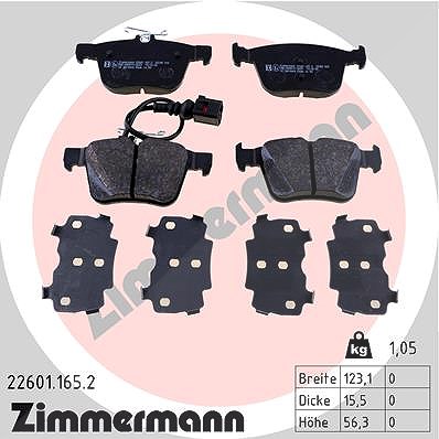 Zimmermann Bremsbelagsatz, Scheibenbremse [Hersteller-Nr. 22601.165.2] für Audi
