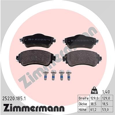 Zimmermann Bremsbelagsatz, Scheibenbremse [Hersteller-Nr. 25220.185.1] für Citroën