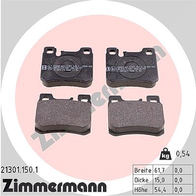 Zimmermann Bremsbelagsatz, Scheibenbremse [Hersteller-Nr. 21301.150.1] für Mercedes-Benz