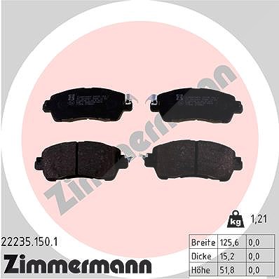 Zimmermann Bremsbelagsatz, Scheibenbremse [Hersteller-Nr. 22235.150.1] für Mazda