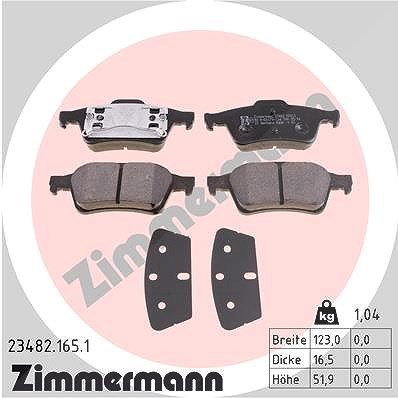 Zimmermann Bremsbelagsatz, Scheibenbremse [Hersteller-Nr. 23482.165.1] für Nissan, Renault