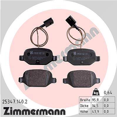 Zimmermann Bremsbelagsatz, Scheibenbremse [Hersteller-Nr. 25347.140.2] für Abarth, Fiat