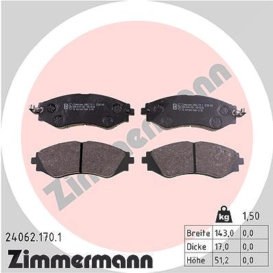 Zimmermann Bremsbelagsatz, Scheibenbremse [Hersteller-Nr. 24062.170.1] für Daewoo, Chevrolet