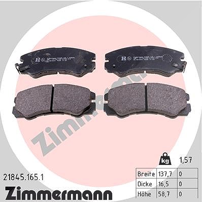 Zimmermann Bremsbelagsatz, Scheibenbremse [Hersteller-Nr. 21845.165.1] für Isuzu, Vauxhall, Opel