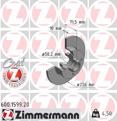 Zimmermann Bremsscheibe [Hersteller-Nr. 600.1599.20] für VW, Seat