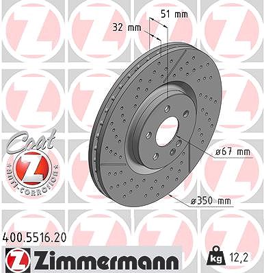 Zimmermann Bremsscheibe [Hersteller-Nr. 400.5516.20] für Mercedes-Benz