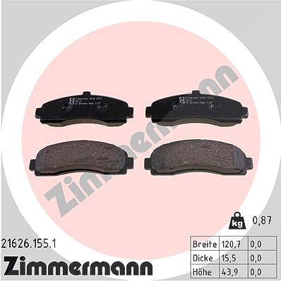 Zimmermann Bremsbelagsatz, Scheibenbremse [Hersteller-Nr. 21626.155.1] für Nissan