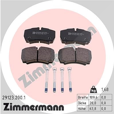 Zimmermann Bremsbelagsatz, Scheibenbremse [Hersteller-Nr. 29123.200.1] für Iveco