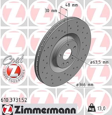 Zimmermann Bremsscheibe [Hersteller-Nr. 610.3731.52] für Volvo