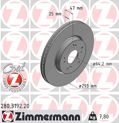 Zimmermann Bremsscheibe [Hersteller-Nr. 280.3192.20] für Honda