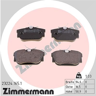 Zimmermann Bremsbelagsatz, Scheibenbremse [Hersteller-Nr. 23224.165.1] für VW