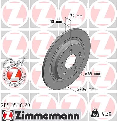 Zimmermann Bremsscheibe [Hersteller-Nr. 285.3536.20] für Hyundai