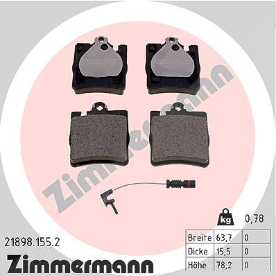 Zimmermann Bremsbelagsatz, Scheibenbremse [Hersteller-Nr. 21898.155.2] für Mercedes-Benz