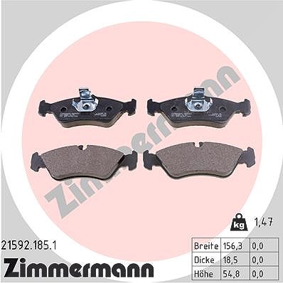Zimmermann Bremsbelagsatz, Scheibenbremse [Hersteller-Nr. 21592.185.1] für VW, Puch, Mercedes-Benz