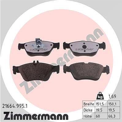 Zimmermann Bremsbelagsatz, Scheibenbremse [Hersteller-Nr. 21664.995.1] für Mercedes-Benz