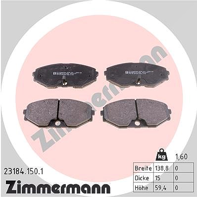 Zimmermann Bremsbelagsatz, Scheibenbremse [Hersteller-Nr. 23184.150.1] für Nissan, Infiniti